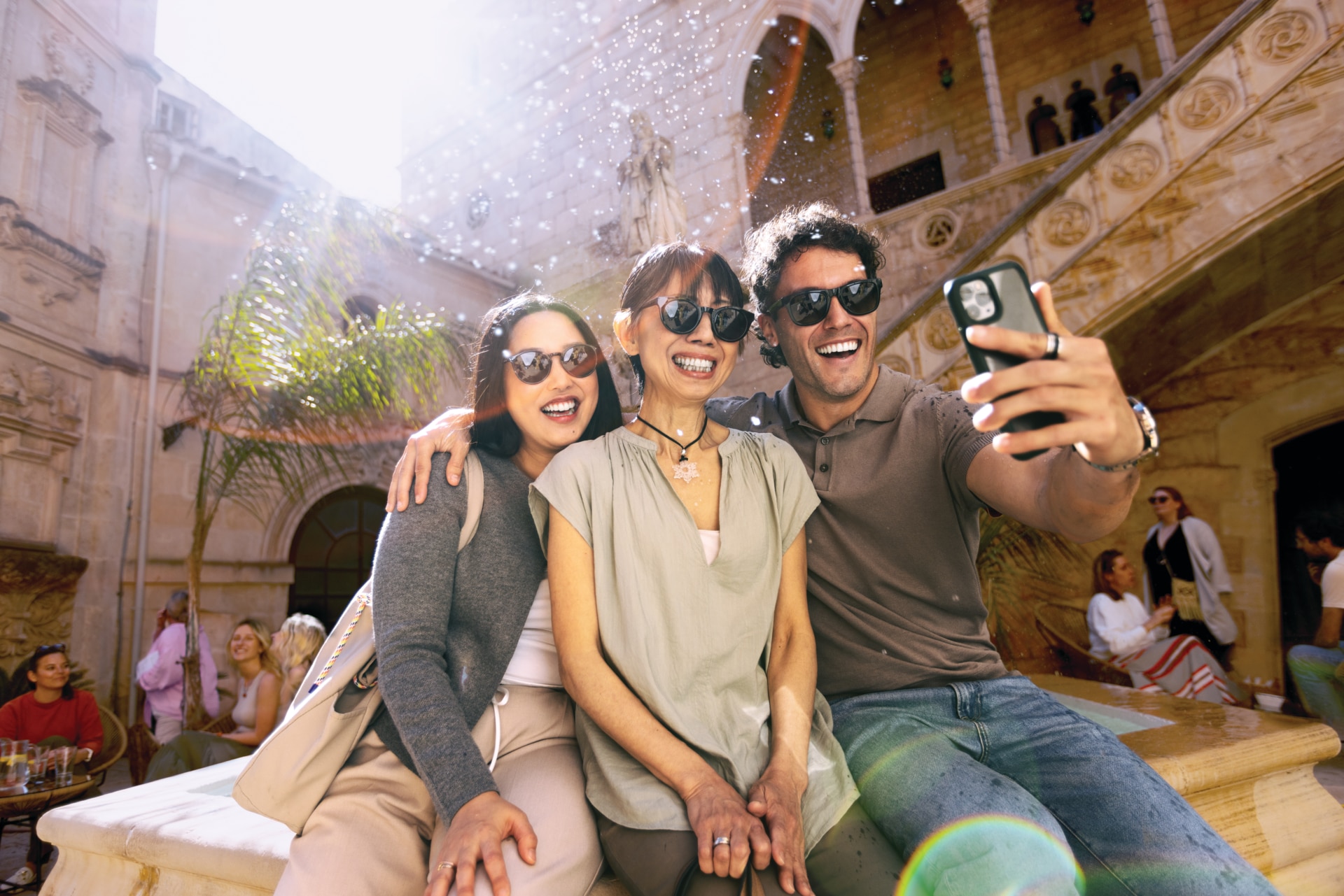 Group of young people taking a selfie