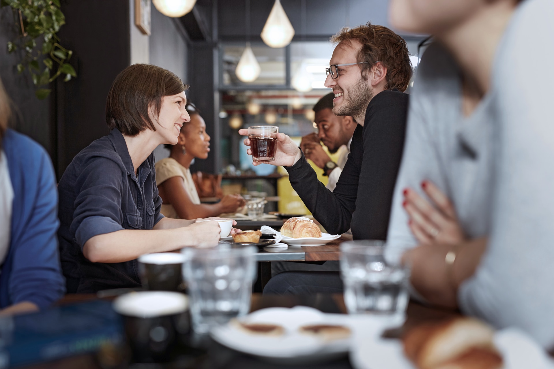 Couple in a restaurant